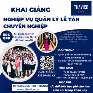 Khóa đào tạo nghiệp vụ Quản lý lễ tân chuyên nghiệp