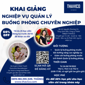 Khóa đào tạo Quản lý buồng phòng chuyên nghiệp